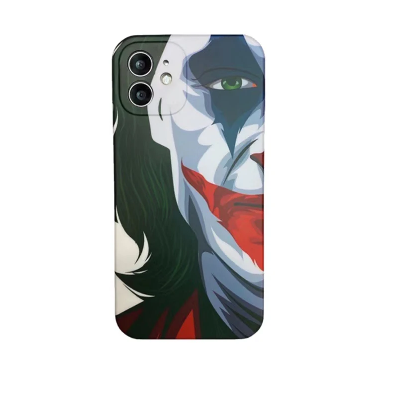 

Full protective Half Face Joker Straight Edge Design Phone Case for iphone 12 11 pro max 11 xr xs max 7 8 plus