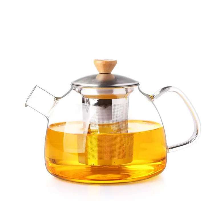 600 Ml / 20 Oz Wholesale Hand Blown Heat Resistant Clear Glass Tea Set