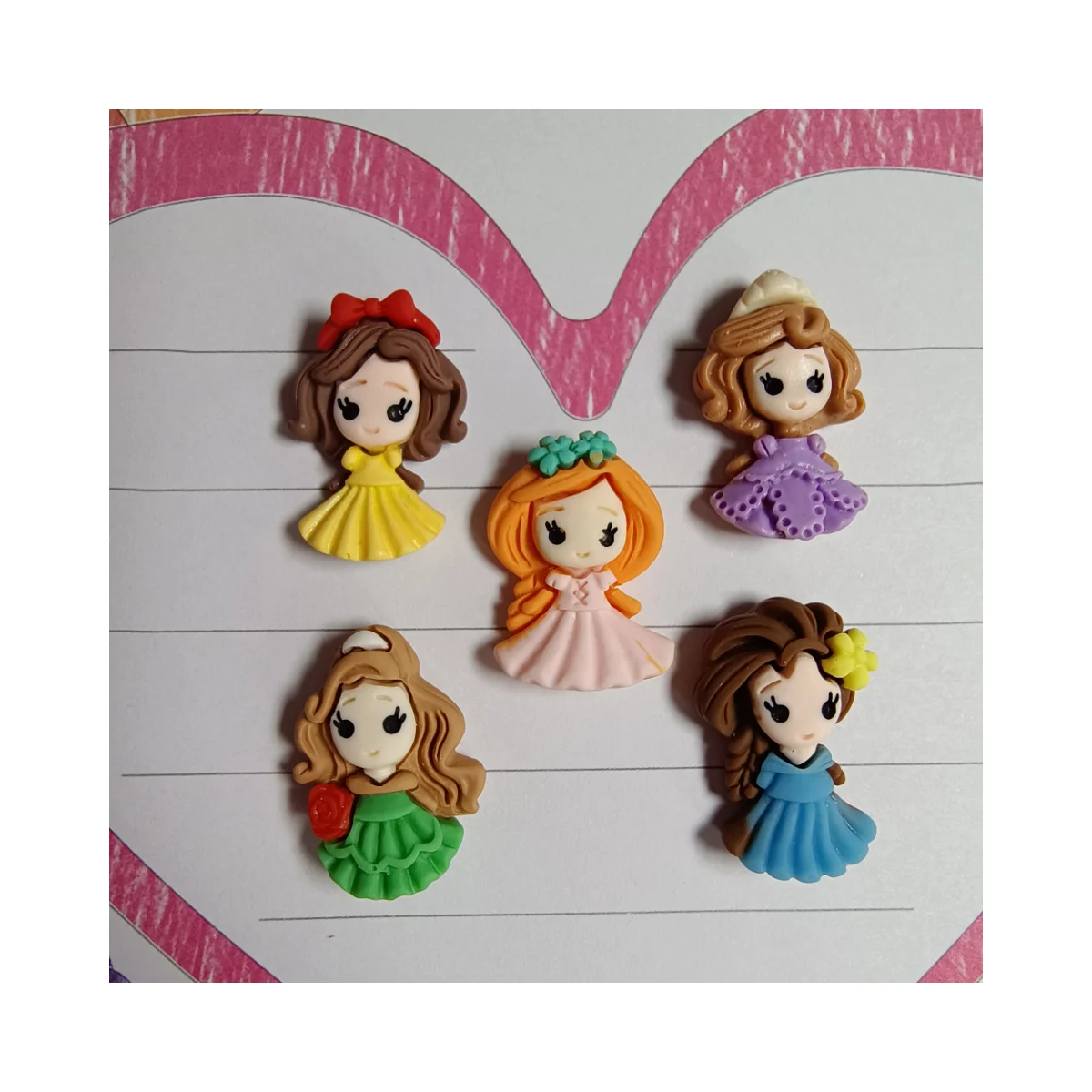 

Resin Cartoon Princess Girl Flat Back Cabochon Scrap booking Crafts For Phone Decor Parts DIY Hair Bows Accessories