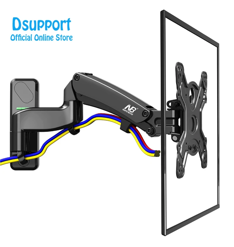 

Air press Gas spring dual arm 40-50" 8-16kg full motion Monitor wall bracket LCD PLASMA tv mount lcd holder support, Siliver and black