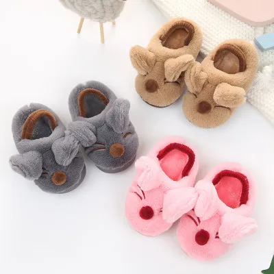 

Winter New Arrivals Lovely Home Cartoon Design Warm Kids Slippers Cute Animal Indoor Slippers For Children, Brown,pale mauve,dark pink, pink,gray