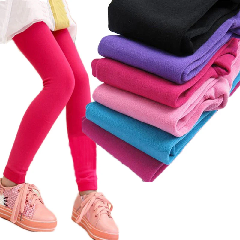 

Fleece Girls Leggings Winter Leggins For Girl Warm Children Pants 10 Colors Kids Trousers Girls Bottom 1-10T Clothing