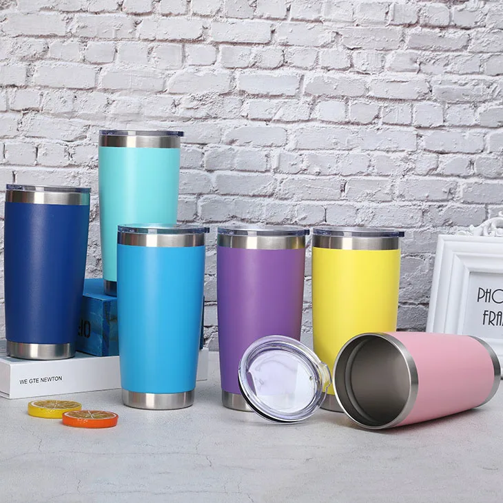 

Wholesale custom logo 20oz BPA free double wall stainless steel insulated vacuum thermos coffee travel cup tumbler, Black ,white,pink,etc