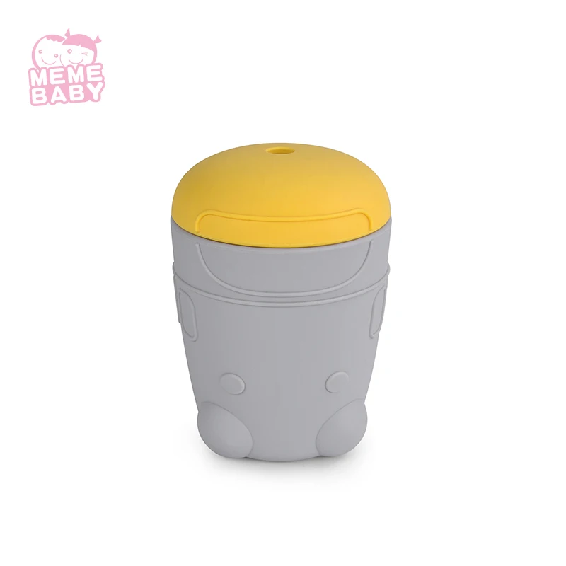 

LFGB food grade 100% BPA free silicone training baby cups with lid, Customized