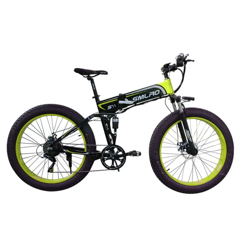 

Smlro S11 High Speed 48v 1000w Brushless Motor 10Ah Down Tube Lithium Battery Full Suspension Foldable Snow Electric Bike, 4 colors