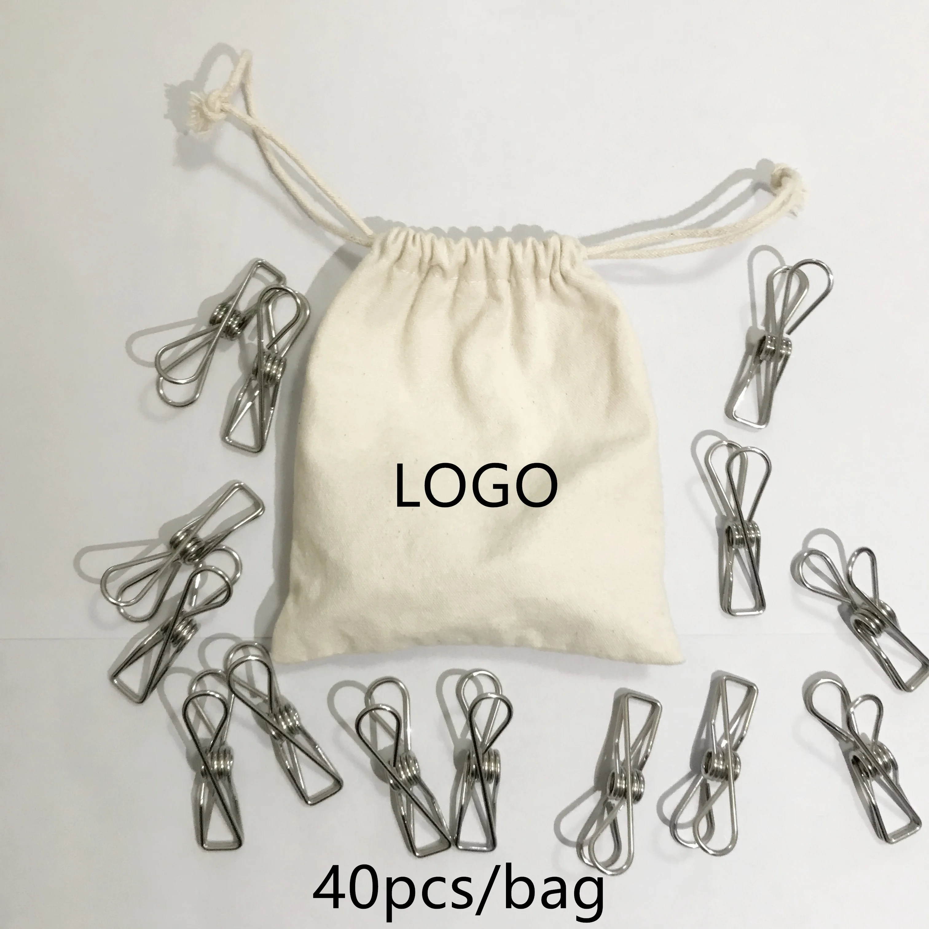 

40 per pack 316 stainless steel clothes peg in pouch