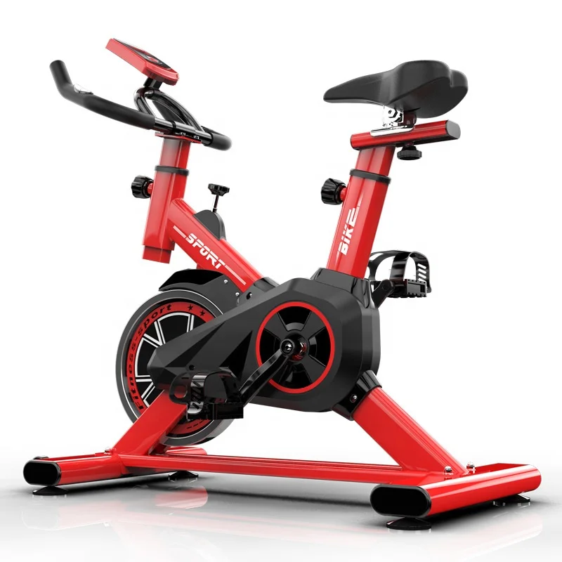 

gym equipment sports static exercise bikes commercial home stainless steel flywheel spinning bike, Red, black