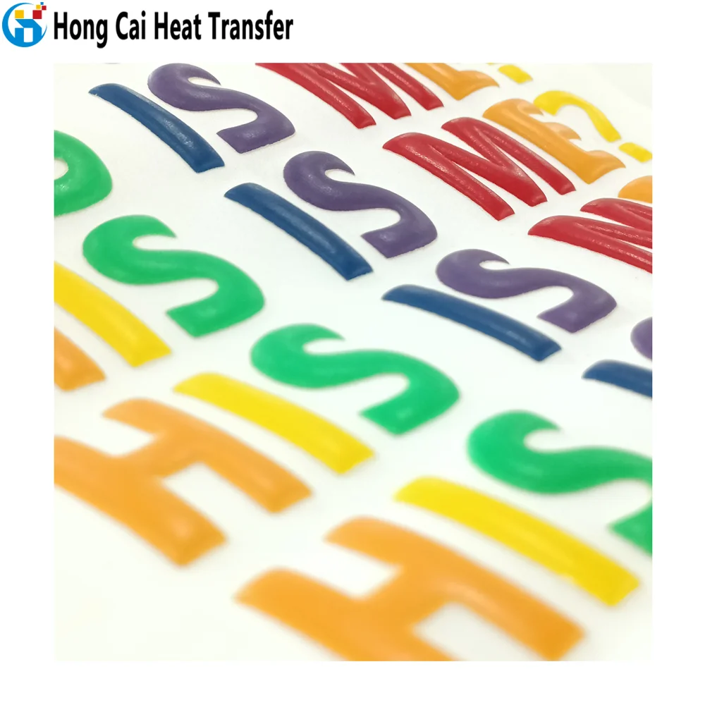 

Hongcai 3D puff heat transfer vinyl roll custom foam vinyl heat transfer film puff print transfers printing materials