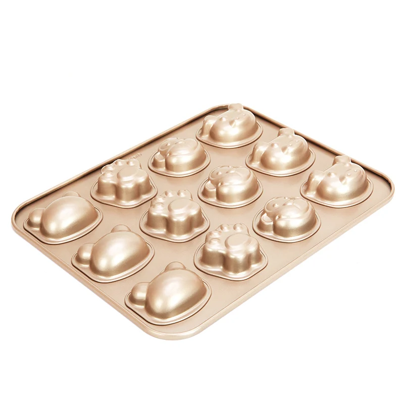 

CHEFMADE Oven Bakeware Set Pet Animal Shape Cake Mould Baking Pans For Cakes Nonstick, Champagne gold