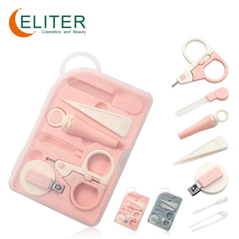 

Eliter Amazon Hot Sell In Stock Eco-friendly Baby Care Kit 6 In 1 Groom Kit Babi Babi Nail Care Set with Plastic Hold Box