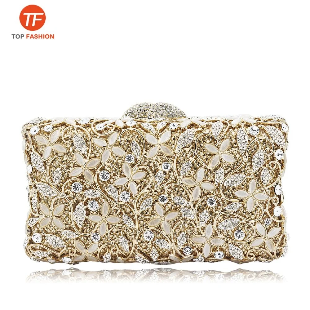 

luxury flower gem crystal clutches elegant opal stones purses bridal wedding party women evening party bag, ( accept customized )