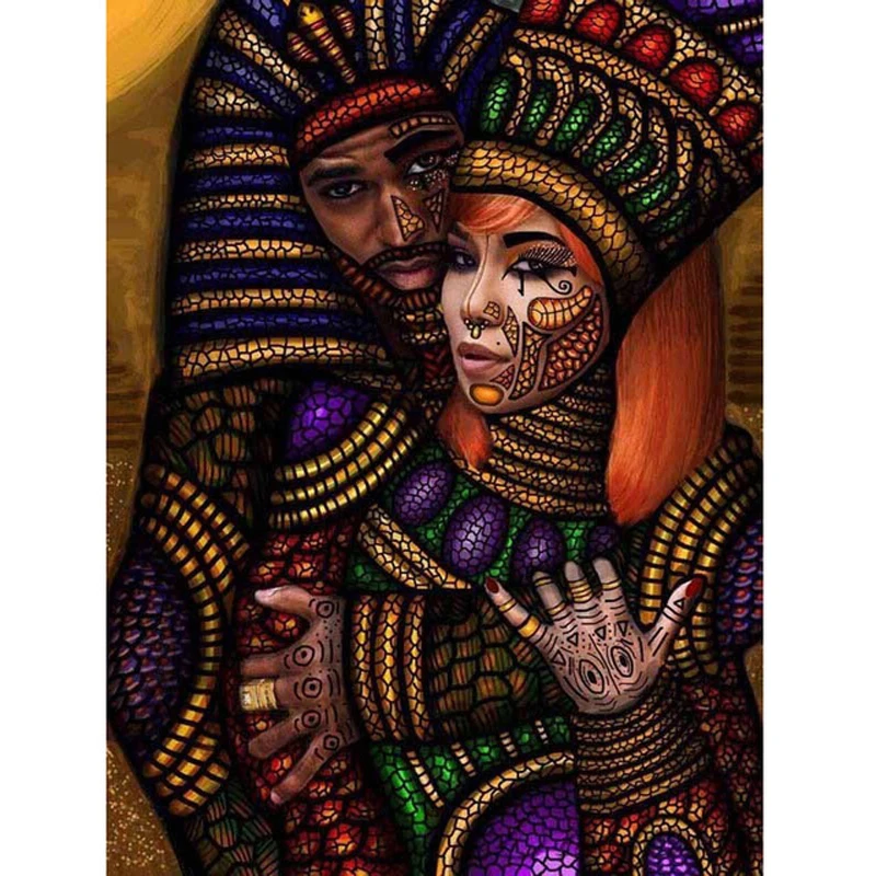 

5d Diamond Painting Full Drill African Men And Women Needlework Diy Diamond Embroidery Decoration Wall Art Drawing