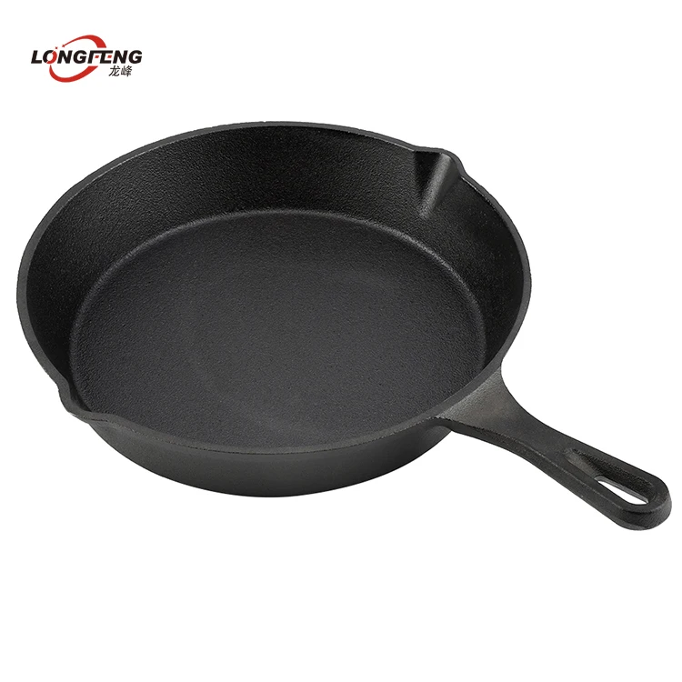 

Premium cast iron cookware 6" 8" 10" cast iron round skillet, Black