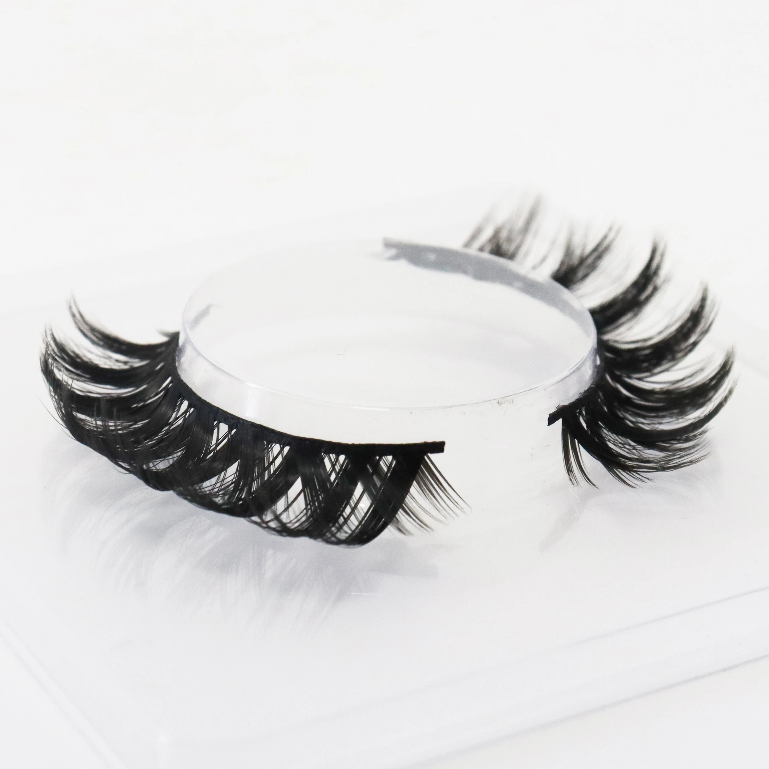 

Private Label Custom Eyelash Book 5 Pair silk Lashes 3d Wholesale Deep Curl D Curl Wink Winged Strip lashes, Natural black