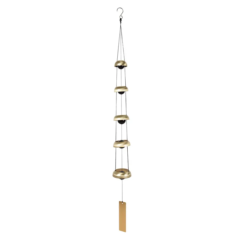 

E141 36 Inch Japanese Home Decor Windchimes With 5 Glass Beads Bells Outdoor Garden Hanging Decoration Tower Style Wind Chimes