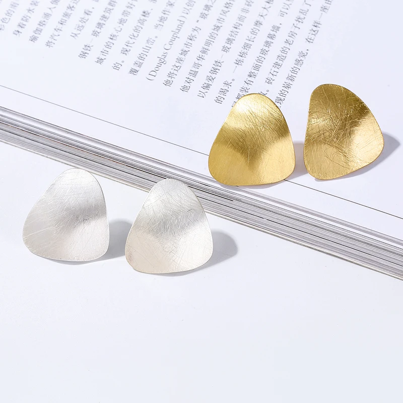 

Wholesale Trendy Jewelry Earrings Geometric Triangle Stud Earring For Women, Gold/silver