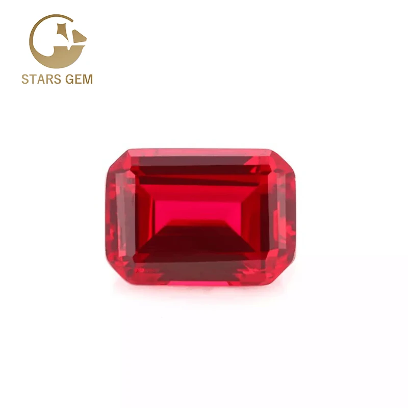 

Starsgem wholesales gemstone jewelry fancy color emerald cut 1.5CT loose lab grown ruby