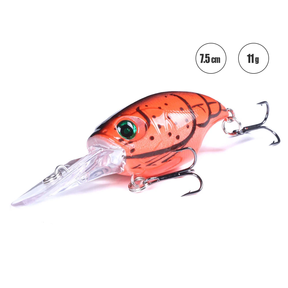Hengjia New Deep Diving Bait 75mm Crankbait  Grass Carp Fish Bait Bream Bait Fishing Lure