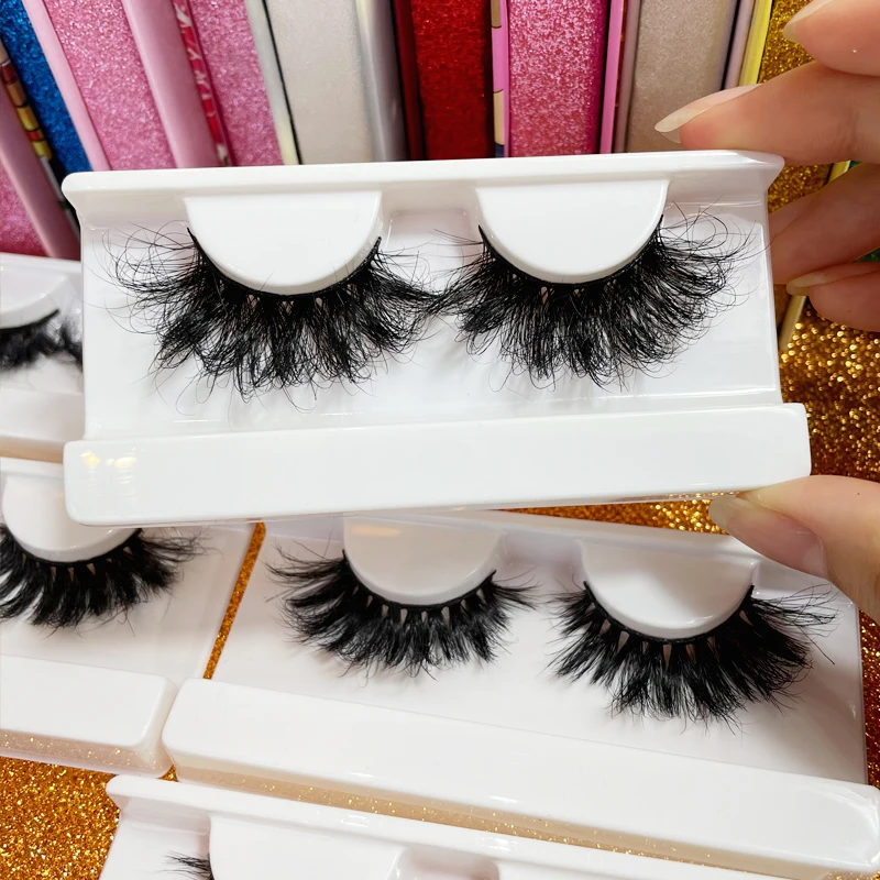 

Wholesale false eyelashes fluffy bottom Full Strip Lashes 5D 25mm mink wholesale eyelash vendor customized boxes, Natural black