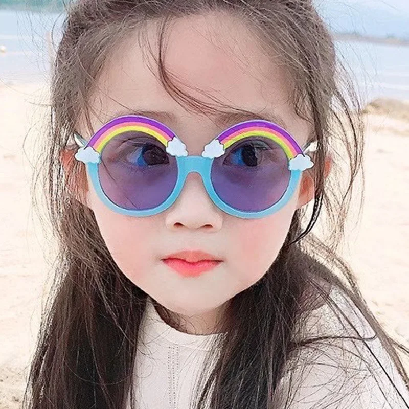 

Robin eyewear 2021 Korean Fashion Cute Decorative glasses Kids Rainbow Cartoon Sunglasses