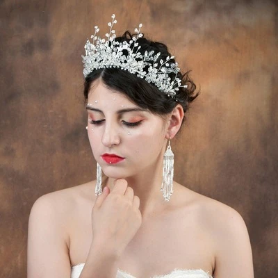

Jachon pearl crystal bridal tiaras stars bridal hair accessories exquisite bridal crown, As picture