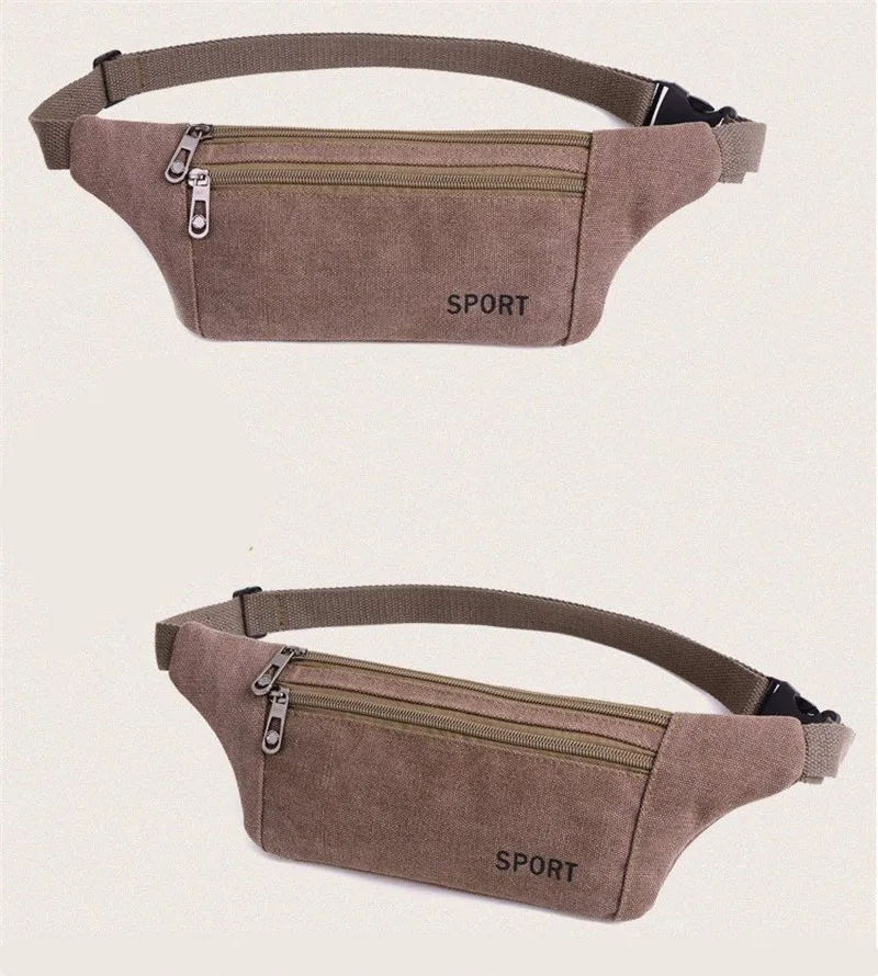 

Hot Sell Men's Sling Bag Chest Running Fanny Canvas Waist Bag Multifunction Ultrathin Crossbody Bag, Black,khaki,brown,army green