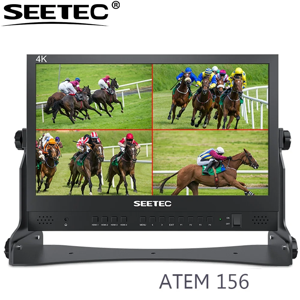

SEETEC ATEM156 15.6 Inch Live Streaming Broadcast Director Monitor with 4 HDMI Input Output Quad Split Display for ATEM Mini