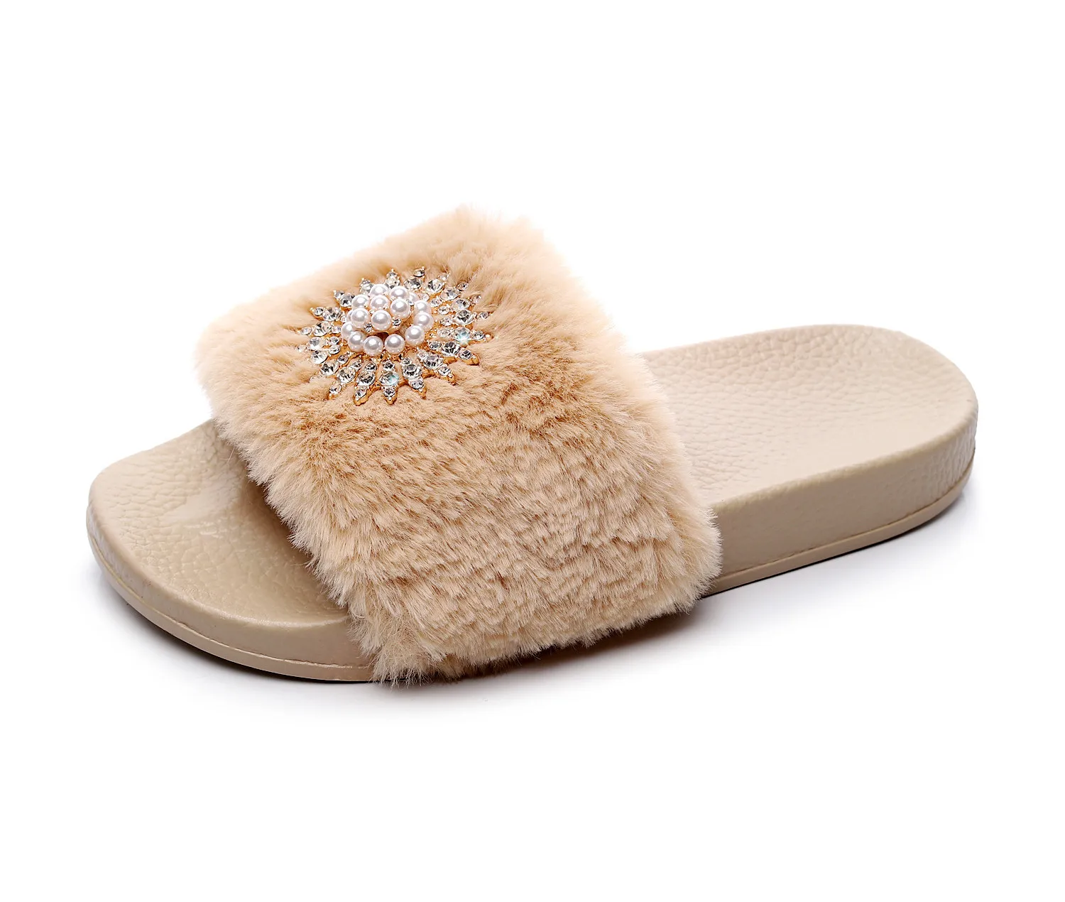 

Wholesale new European and American fashion hair drag large size indoor and outdoor women's slippers