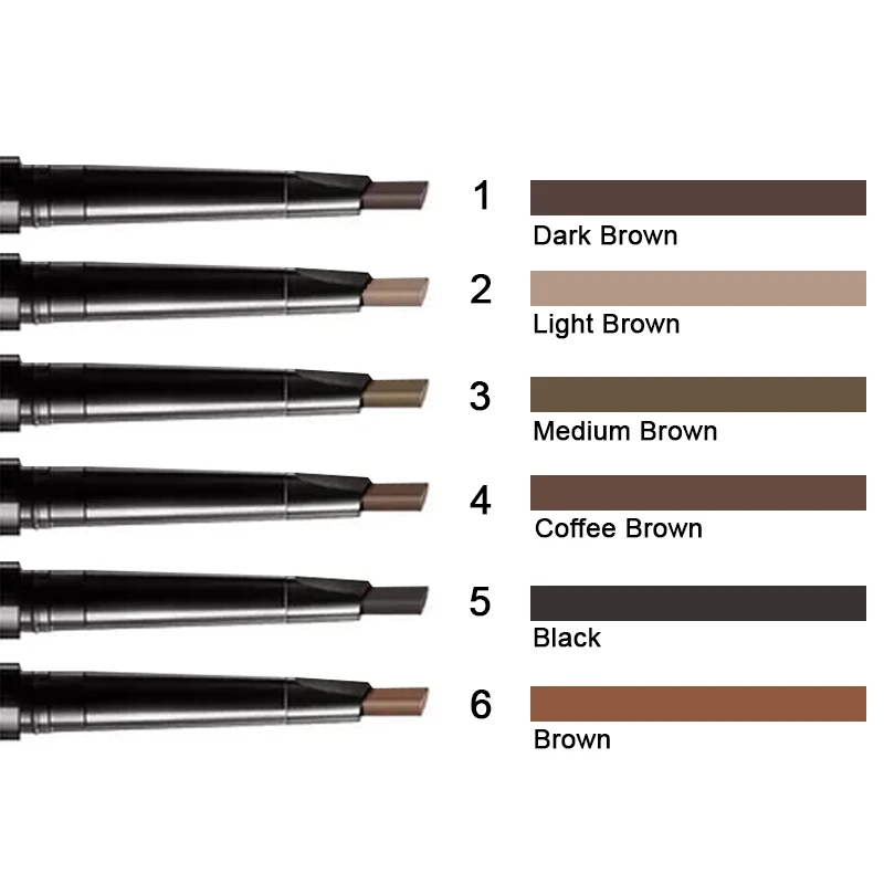 

High Quality Wholesale Waterproof Private Label Auto Eyebrow Pencil, 5 colors
