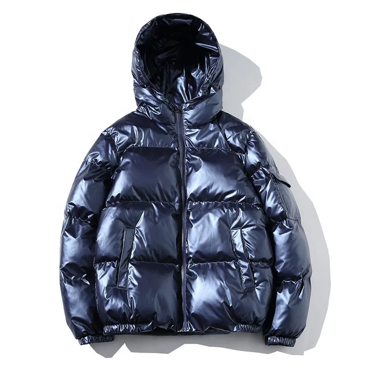 

Custom padded quilted waterproof bomber shiny faux down warm mens puffer, Customized color