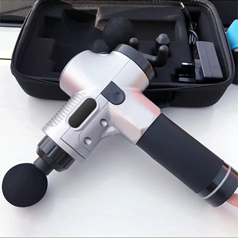 
2020 New Design Muscle Massage Gun,Deep Tissue Handheld Percussion Massager with 30 Adjustable Speed, 6 Types of Massage Heads 