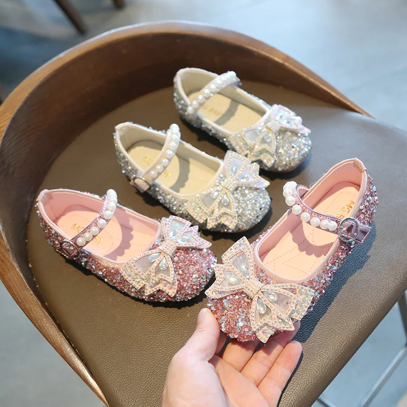 

hot selling children's princess shoes spring and autumn new fashion girls dance dress shoes baby crystal single shoes kid