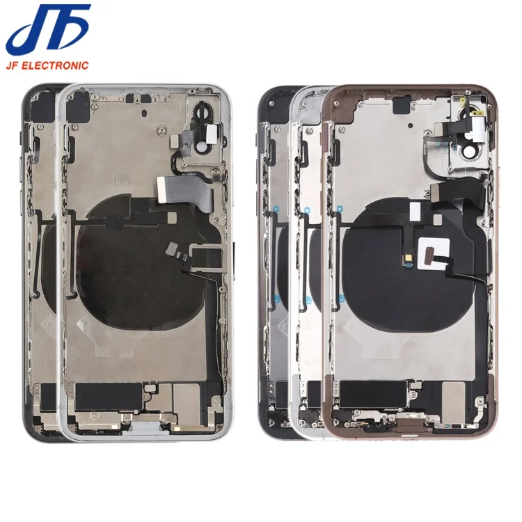 

Hot selling repair parts back housing with small parts for iphone x housing replacement, Black white gold