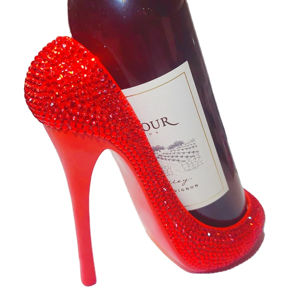 

Custom resin Figurine Rack Stand Home shape high heels funny horse European Decoration Gift Resin crystal bling bling wine rack, Customized color