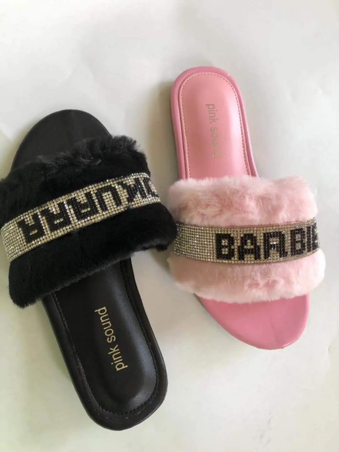barbie fur slides