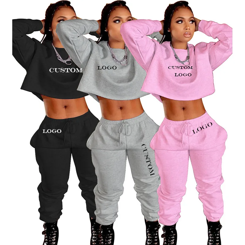 

Free Shipping Fall Ladies Sports Apparel Woman Clothes Long Sleeve Two Piece Set, Customized color