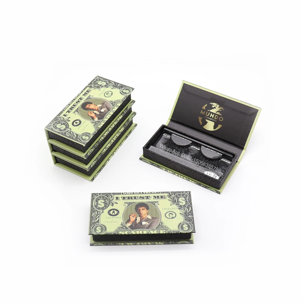 

Ultramo Mink Strip Lashes Private Label Eyelashes Whole Sale Custom Lashbox Packaging Bratz Money Eye Lash Box, Any color