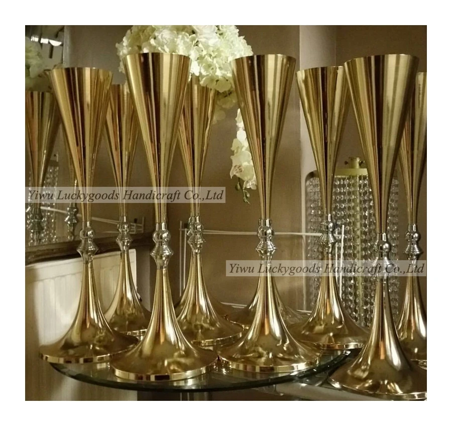 

LDJ293 2021 Best selling 70cm tall wedding gold candelabra centerpiece on sale