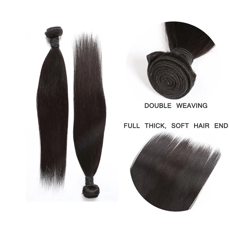 

50% OFF Grade 10a 30 Inch Malaysian Raw Bundles Human Hair Bone Straight Double Drawn Hair