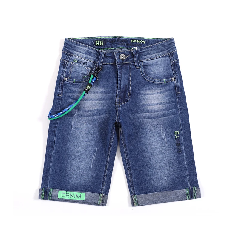 

New Trend 2022 Summer jeans kids Washed Denim jeans for children Ripped Casual boys blue jean shorts