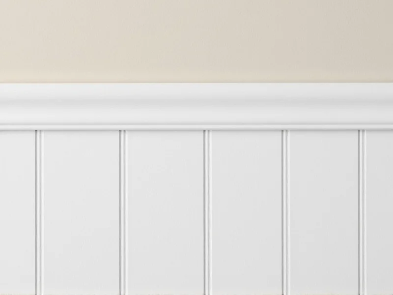 Close-up of painted board and batten with crisp lines