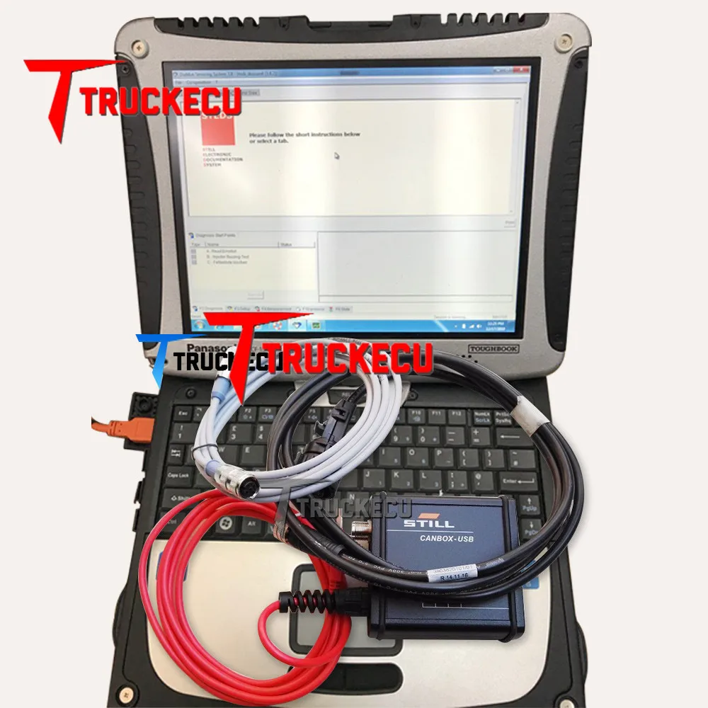 

For Still Forklift Canbox doctor USB Still Steds 8.19 Canbox ForKlift truck diagnostic TOOL+Thoughbook CF19 laptop