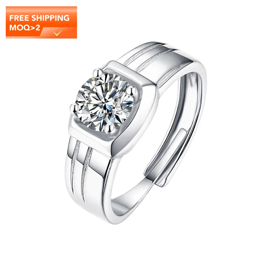

Beautiful 925 Silver Jewelry Moissanite Ring Engagement Men Wedding Rings