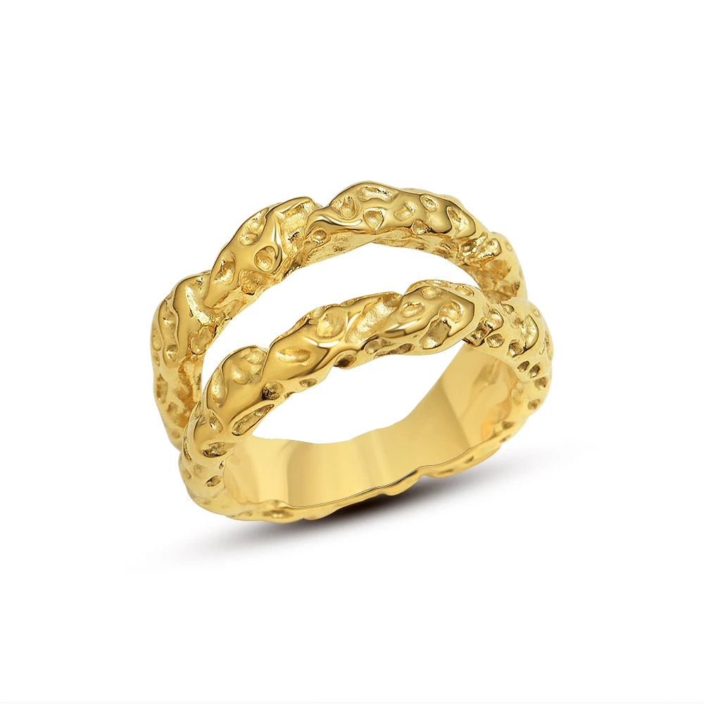 

Great price double layer all-match women's titanium steel ring gold ins style ring