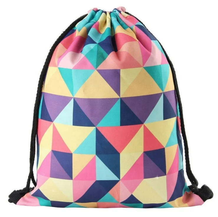 

Promotion Gym Backpack Custom Design Printed Sports Drawstring Polyester Bags With Logo, Natural,beige,white,black etc