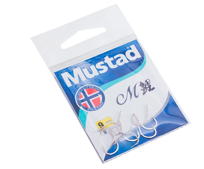 

1Packs/lot Mustad Fishing Hook 13004 Non-Barb Hook 2# - 9# Offshore Angling Sea Medium Big Fish 9-10pcs/pack Fishing Tackle, As picture