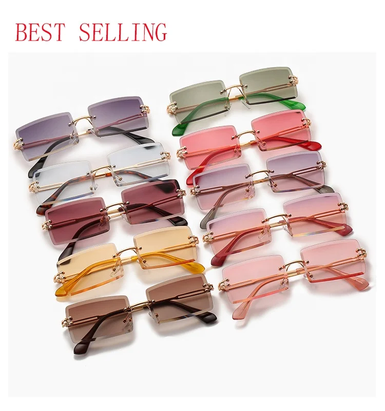 

DOISYER Accept custom your brand name glasses vendor designer sunglasses shades 2021 small women frameless sunglasses