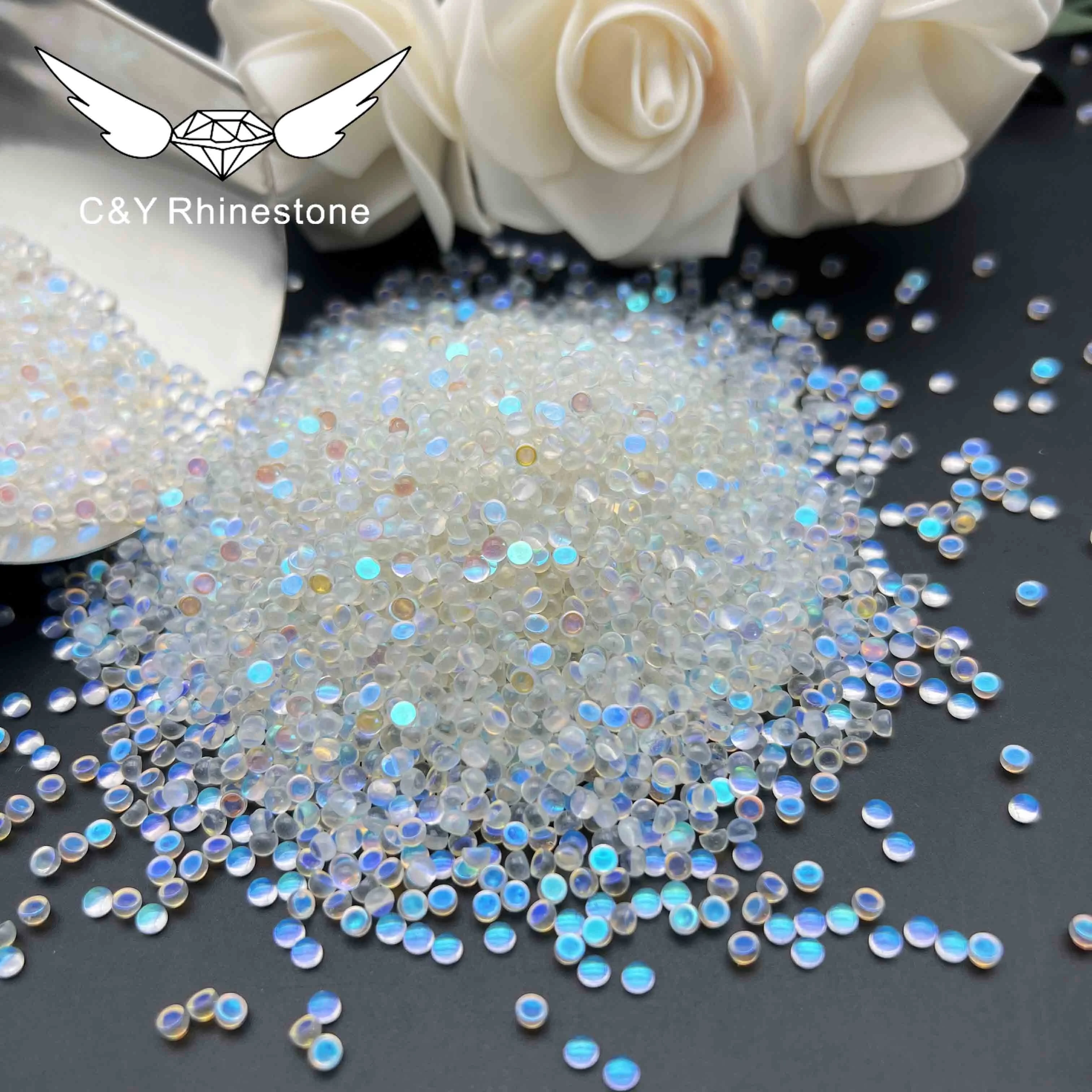 

CY Mermaid Tears Aurora Factory Wholesale Flat Back Crystal Glass Non Hot Fix Rhinestone