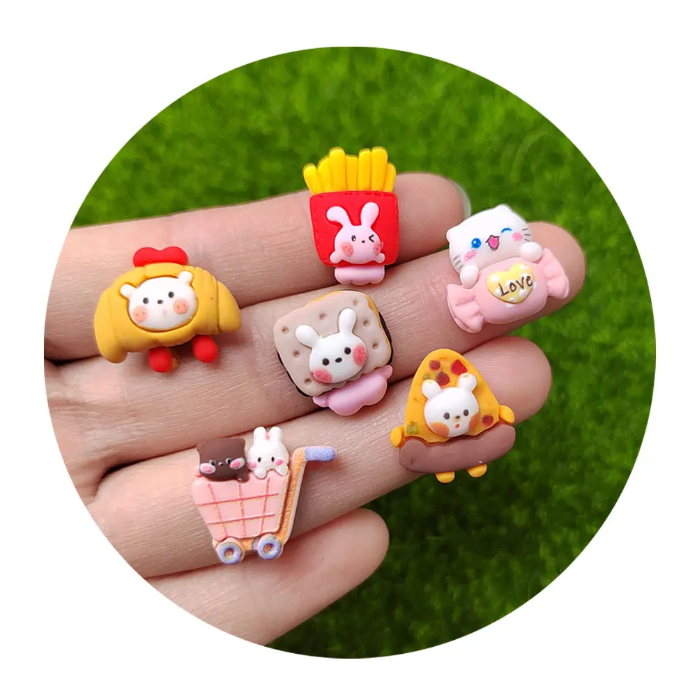 

Kawaii Supermarket Resin Food Shopping Cart Pizza Chips Cookies Flatback Cabochon Nail Stickers for Diy Scrapbook Embellishment