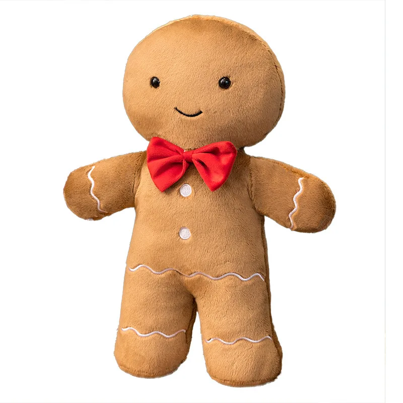 

2023 Cute Plush Doll Cartoon Full Filled Elastic Gingerbread Man Christmas Tree Wreath Plush Toy for Decoration Stuffed Doll